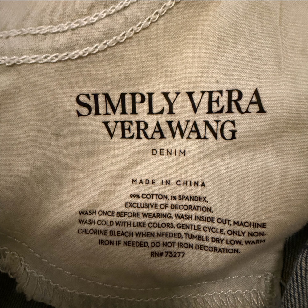 Simply Vera Vera Wang Blue Floral Ankle Jeans - Picture 7 of 12